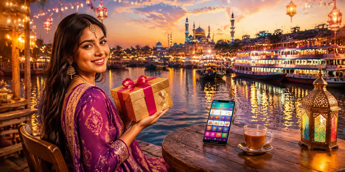 নারায়ণগঞ্জে ঈদ উৎসবে লটারি ভাউচার উপভোগ করছেন একজন অংশগ্রহণকারী